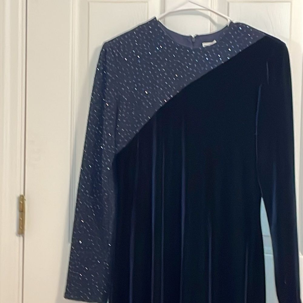 Vintage Jessica Howard Evening Gown, Black, long sleeve, bejeweled, 6 - Picture 3 of 5